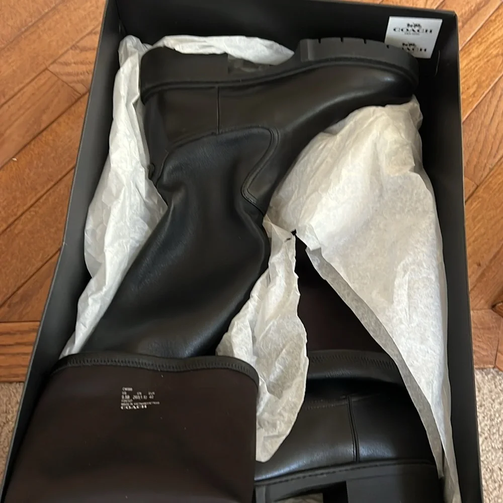 COACH Women's Lisa Leather Over-The-Knee Boots - Picture 10 of 16